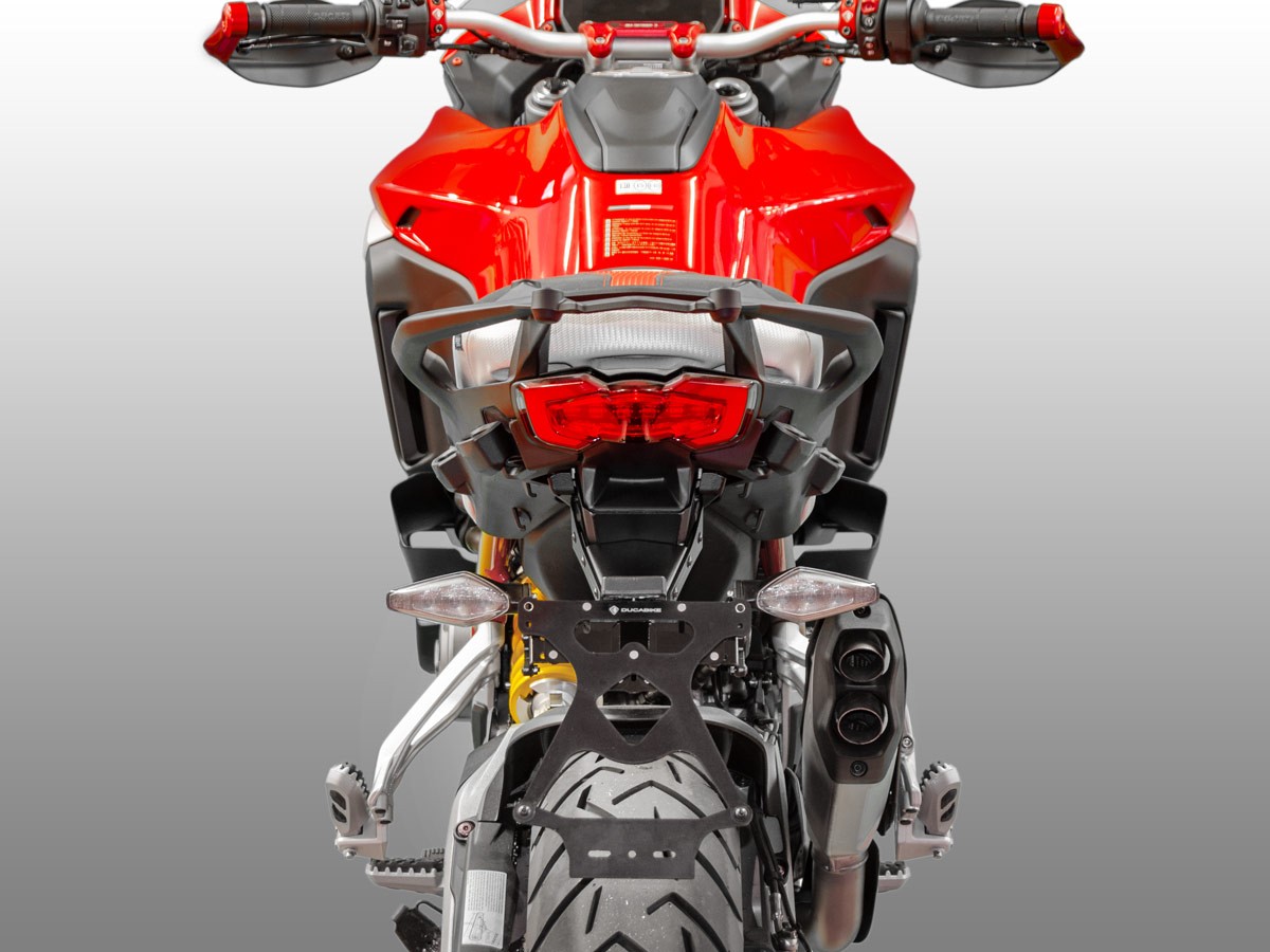 Ducabike Ducati Multistrada V4 Nummernschildhalter Aluminium Stahl gepulvert schwarz